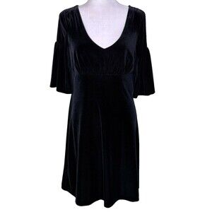 Old Navy Women's Gothic Dark Romantic Black Velvet Empire Waist Flutter Sleeve S